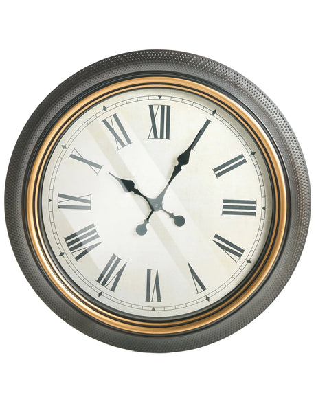 Wall Clock Black Synthetic Frame 63 cm Painted Finish Round Shape Classic Design Home Accessories Decor Living Room Bedroom Beliani