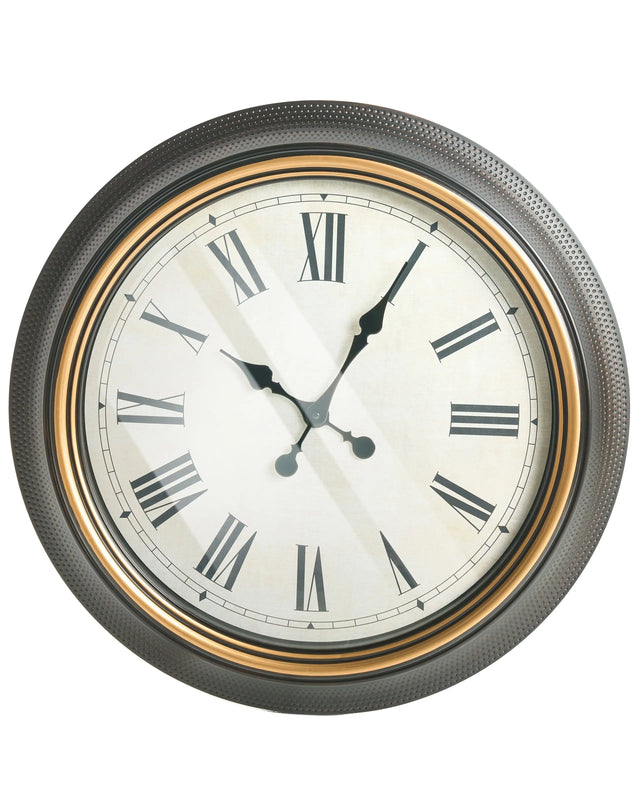 Wall Clock Black Synthetic Frame 63 cm Painted Finish Round Shape Classic Design Home Accessories Decor Living Room Bedroom Beliani