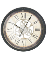 Wall Clock Black Synthetic Frame 50 cm Painted Finish Round Shape Classic Design Home Accessories Decor Living Room Bedroom Beliani