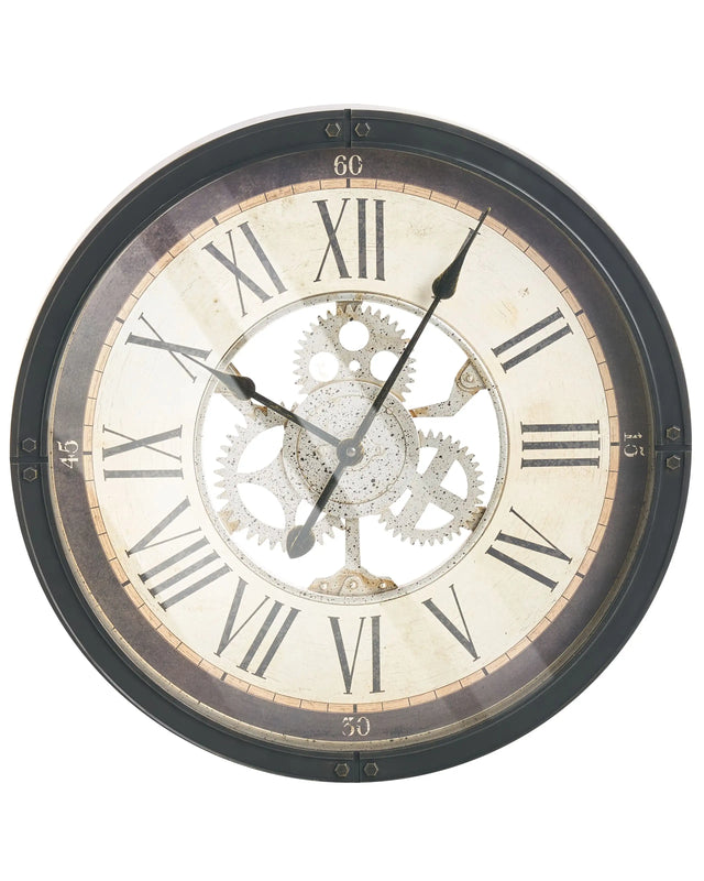 Wall Clock Black Synthetic Frame 50 cm Painted Finish Round Shape Classic Design Home Accessories Decor Living Room Bedroom Beliani