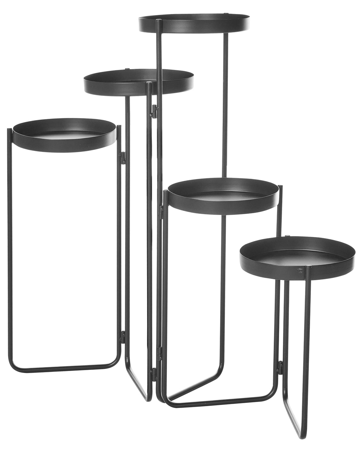 5-Tier Plant Stand Black Iron Indoor Metal Flower Pot Modern Industrial Standing Planter Beliani