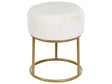 Footstool Off-White Velvet with Gold Metal Base Glam Modern Beliani