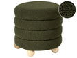 Pouffe Green  Boucle Teddy Upholstery Pine Wood Legs Footstool Home Accessories Living Room Beliani