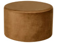 Round Pouffe Velvet Golden Brown Ottoman Round Footstool Glam Living Room Bedroom Beliani