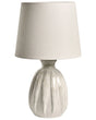 Table Lamp Light Beige Ceramic Base Linen Shade Drum Scandinavian Modern Style Living Room Bedroom Beliani