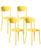 Set of 4 Garden Chairs Yellow Polypropylene Lightweight Weather Resistant Plastic Indoor Outdoor Modern Beliani