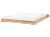 Bed Light Brown Wooden EU King Size 5ft3 without Headboard Minimalist Design Beliani
