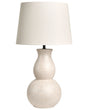 Table Lamp Light Beige Ceramic Base Linen Shade Drum Painted Scandinavian Style Living Room Bedroom Beliani
