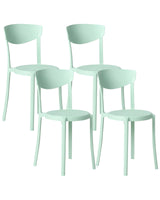 Set of 4 Garden Chairs Mint Green Polypropylene Lightweight Weather Resistant Plastic Indoor Outdoor Modern Beliani