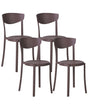 Set of 4 Garden Chairs Brown Polypropylene Lightweight Weather Resistant Plastic Indoor Outdoor Modern Beliani