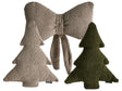 Set of 3 Scatter Cushions Taupe and Dark Green Boucle Christmas Tree Motif Decoration Accessory Beliani