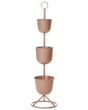 3-tier Plant Stand Brown Iron 28 x 28 x 110 cm Indoor and Outdoor Metal Flower Pot Traditional Standing Plant Holder Beliani