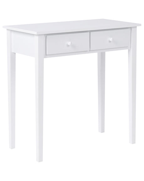 Console Table White MDF Wooden Legs 75 x 40 cm with Drawers Hallway Living Room Furniture Kids Room Beliani
