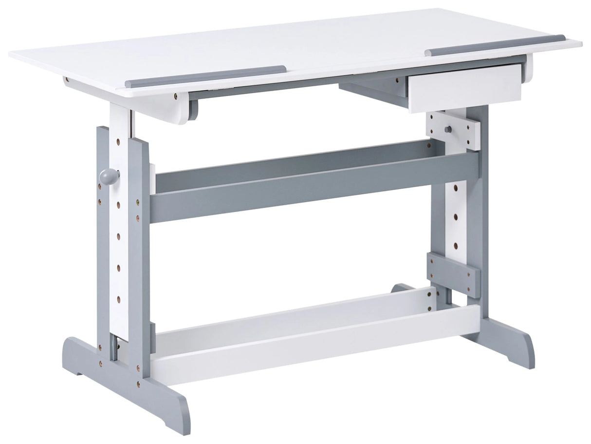 Manually Adjustable Desk White for Kids Children Adjustable Height and Tabletop Sit and Stand Homework Art Crafts Beliani
