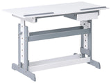 Manually Adjustable Desk White for Kids Children Adjustable Height and Tabletop Sit and Stand Homework Art Crafts Beliani