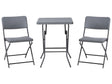 Bistro Set Grey Synthetic Material Seat and Backrest Steel Legs Table and 2 Chairs Foldable Weather-Resistant Beliani