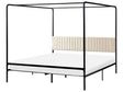 Canopy Bed Black Metal 180 x 200 cm EU Super King Size 6ft Upholstered Headboard Modern Style Romantic Beliani