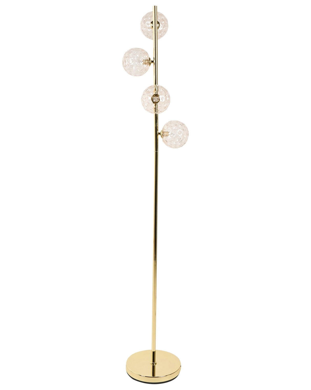 Floor Lamp Beige Glass Gold Metal Base Glamorous Modern Look Living Room Lighting Beliani