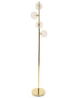 Floor Lamp Beige Glass Gold Metal Base Glamorous Modern Look Living Room Lighting Beliani