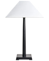 Table Lamp Black Iron Bedside Lighting Metal Base White Fabric Shade Modern Bedroom Living Room Beliani