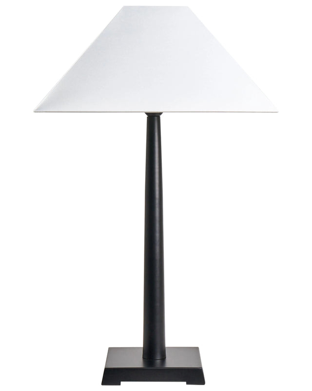 Table Lamp Black Iron Bedside Lighting Metal Base White Fabric Shade Modern Bedroom Living Room Beliani