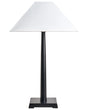 Table Lamp Black Iron Bedside Lighting Metal Base White Fabric Shade Modern Bedroom Living Room Beliani