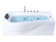 Rectangular Corner Hot Tub White ABS 1700 x 900 mm Hydromassage Jets LED Light Modern Bahtroom Beliani