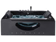 Whirlpool Bath Black ABS with LED Lights Headrests Massage Water Jets 1800 x 900 mm Rectangular Hot Tub Modern Bathroom Beliani