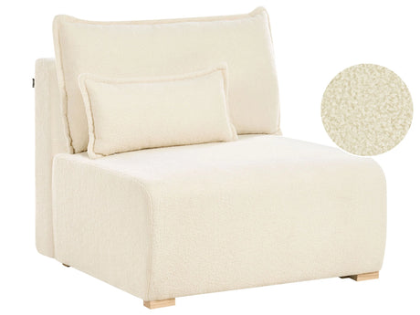 Chair Module Off White Boucle 1 Seat Sleeper Chair with Fold Down Backrest and Storage Beliani