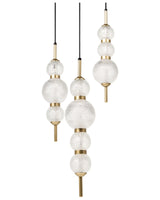 LED Pendant Lamp Gold Glass Shade Metal Base Glam Style Ambient Light Living Room Bedroom Beliani