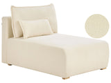 Chaise Lounge Off White Boucle Upholstered Lounge Chair wirh Cushion Minimalistic Style Beliani