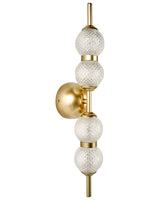 LED Wall Lamp Gold Glass Shade Metal Base Glam Style Ambient Light Living Room Bedroom Beliani