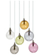 6 Light Pendant Lamp Multicolour Glass Shade Metal Base Retro Style Ambient Light Living Room Bedroom Beliani