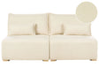 Modular Sofa Off White Boucle Upholstered with Sleeping Function and Storage Minimalistic Style Beliani