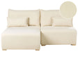 Modular Right Hand Corner Sofa Off White Boucle Upholstered with Sleeping Function and Storage Minimalistic Style Beliani