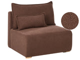 Chair Module Brown Boucle 1 Seat Sleeper Chair with Fold Down Backrest and Storage Beliani