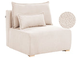 Chair Module Beige Boucle 1 Seat Sleeper Chair with Fold Down Backrest and Storage Beliani
