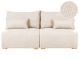 Modular Sofa Beige Boucle Upholstered with Sleeping Function and Storage Minimalistic Style Beliani