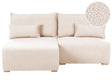 Modular Right Hand Corner Sofa Beige Boucle Upholstered with Sleeping Function and Storage Minimalistic Style Beliani