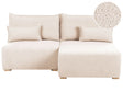Modular Left Hand Corner Sofa Beige Boucle Upholstered with Sleeping Function and Storage Minimalistic Style Beliani