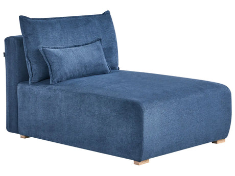 Chaise Lounge Blue Fabric Upholstered Lounge Chair wirh Cushion Minimalistic Style Beliani