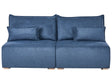 Modular Sofa Blue Fabric Upholstered with Sleeping Function and Storage Minimalistic Style Beliani