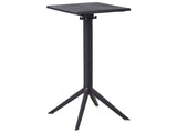 Bistro Table Black Syntetic Material 60 x 60 cm Flip Top Tabletop Outdoor Resistance Balcony Table Beliani