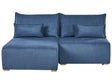 Modular Right Hand Corner Sofa Blue Fabric Upholstered with Sleeping Function and Storage Minimalistic Style Beliani