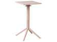 Bistro Table Beige Syntetic Material 60 x 60 cm Flip Top Tabletop Outdoor Resistance Balcony Table Beliani