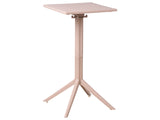 Bistro Table Beige Syntetic Material 60 x 60 cm Flip Top Tabletop Outdoor Resistance Balcony Table Beliani