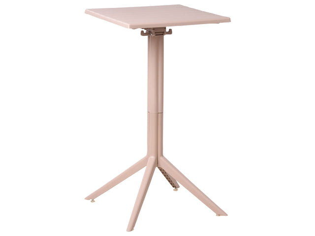 Bistro Table Beige Syntetic Material 60 x 60 cm Flip Top Tabletop Outdoor Resistance Balcony Table Beliani