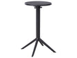 Bistro Table Black Syntetic Material 60 x 60 cm Round Flip Top Tabletop Outdoor Resistance Balcony Table Beliani
