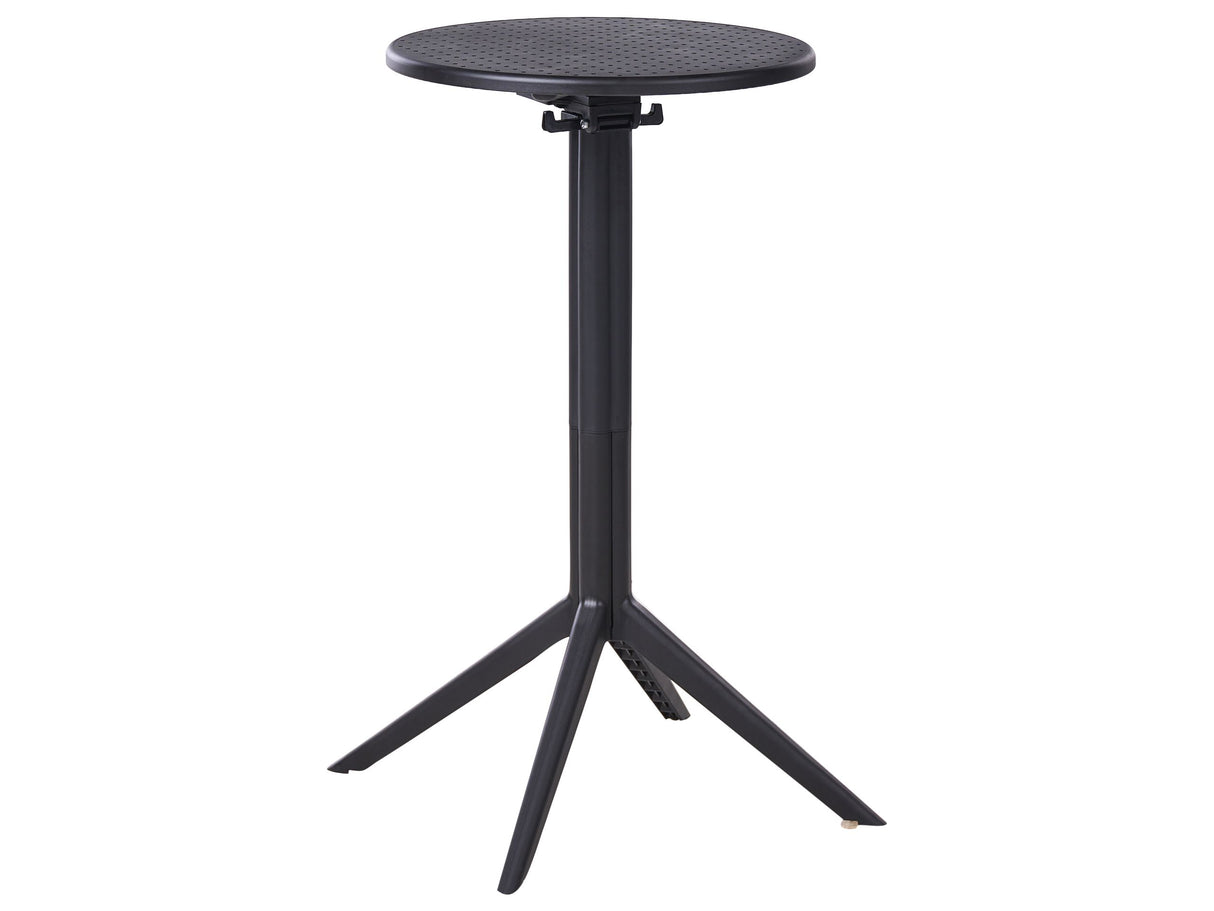 Bistro Table Black Syntetic Material 60 x 60 cm Round Flip Top Tabletop Outdoor Resistance Balcony Table Beliani