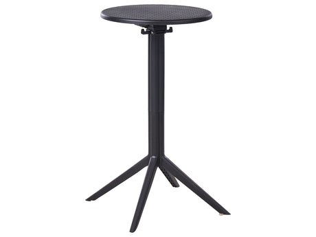 Bistro Table Black Syntetic Material 60 x 60 cm Round Flip Top Tabletop Outdoor Resistance Balcony Table Beliani